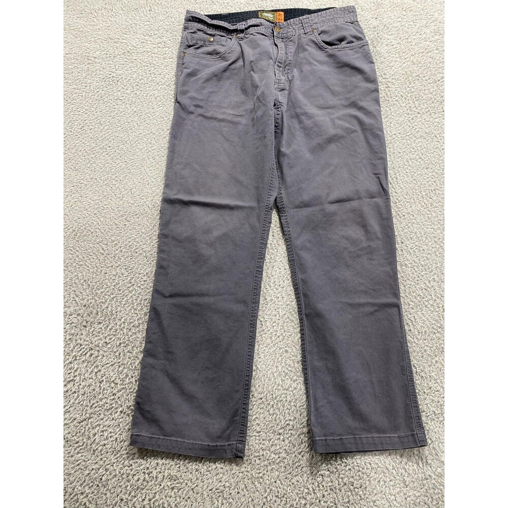 Howler Bros Pants Mens 36x30 Gray Canvas Stretch 5 Pocket Chino Straight Leg